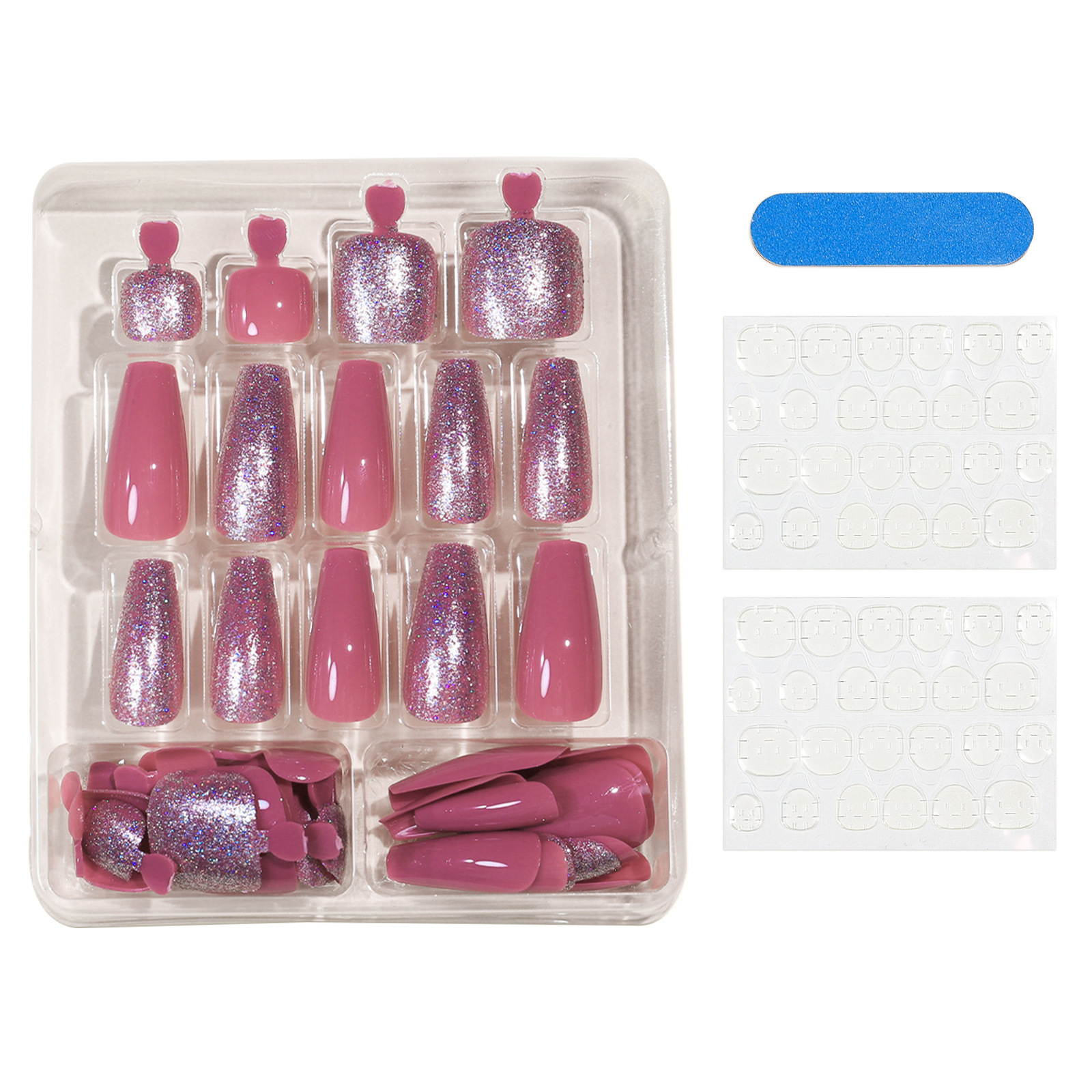 48pcs Artificial Finger And Toe False Nail Sets Full Cover Fake Nails Press On Nails with Tools