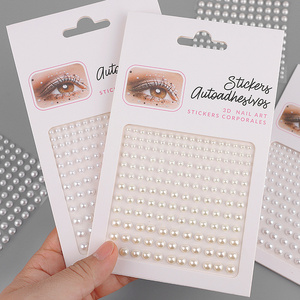 Self Adhesive Decorative Mixed Size Acrylic Nail Sticker Colored Pearl Face Jewelry Stickers