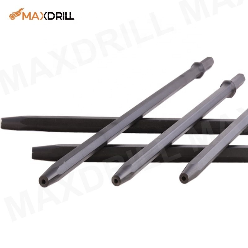 Maxdrill 2023 Factory Price Top Hammer Drill Tools 6 Degree 1600mm Taper Drill Rod for Quarrying