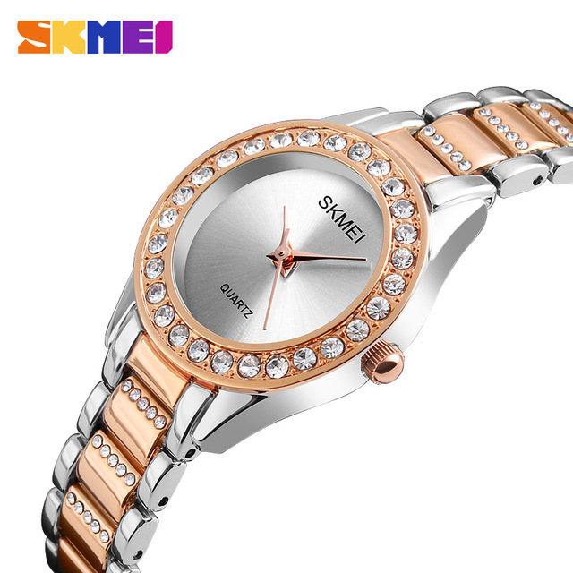 SKMEI Women Watches 1262 Luxury Casual Quartz Watch Woman Fashion Stainless Steel Strap Ladies Wristwatches Relogio Feminino