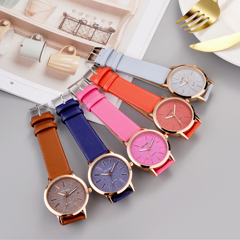 Starry Sky Woman Casual Quartz Watch Leather Band Analog Clock Luxury Wristwatch