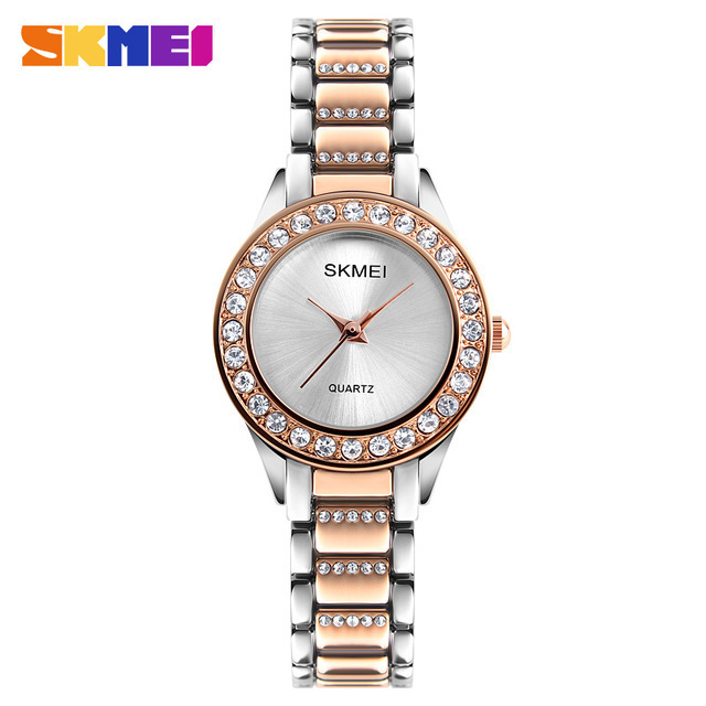 SKMEI Women Watches 1262 Luxury Casual Quartz Watch Woman Fashion Stainless Steel Strap Ladies Wristwatches Relogio Feminino