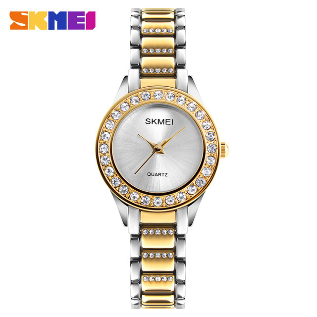 SKMEI Women Watches 1262 Luxury Casual Quartz Watch Woman Fashion Stainless Steel Strap Ladies Wristwatches Relogio Feminino