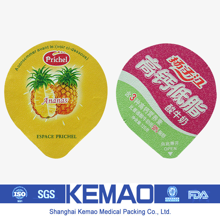 KEMAO Hot Style Competitive Price Gold Aluminum Foil Flexography Aluminum Foil Sealing Lids Yogurt Plastic Cup