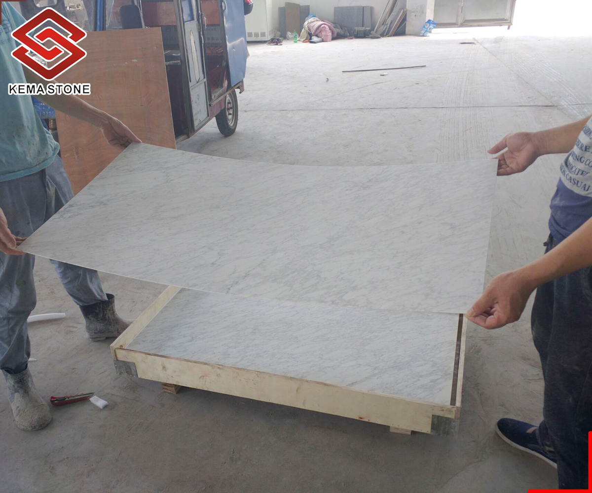 Wholesale Ultra Thin Carrara White Marble Stone Veneer for Interior Wall Cladding