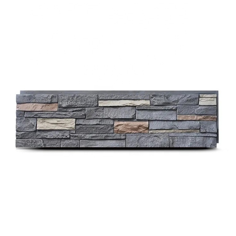 Stacked Slate Style PU Faux Stone Panels For Interior and Exterior Walls