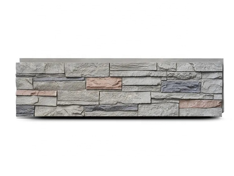 Stacked Slate Style PU Faux Stone Panels For Interior and Exterior Walls