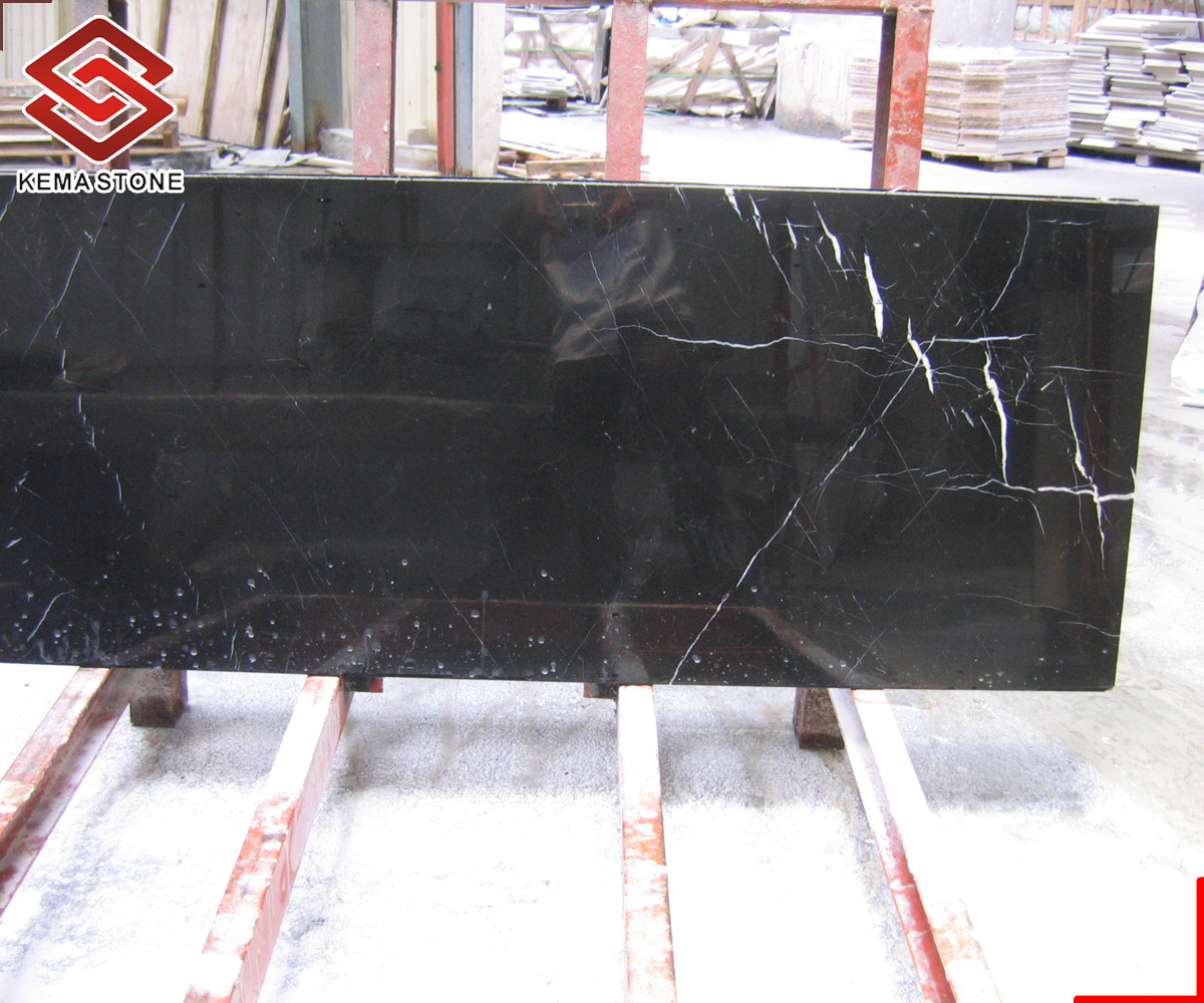 Composite Natural Stone Black Marqunia Marble Aluminum Honeycomb Backed Composite Panel for Table top and Countertop