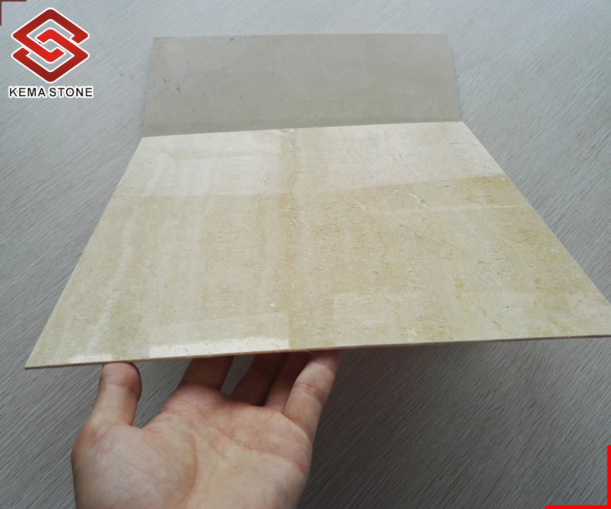 Thin Stone Veneer Sheet Beige Travertine Tile