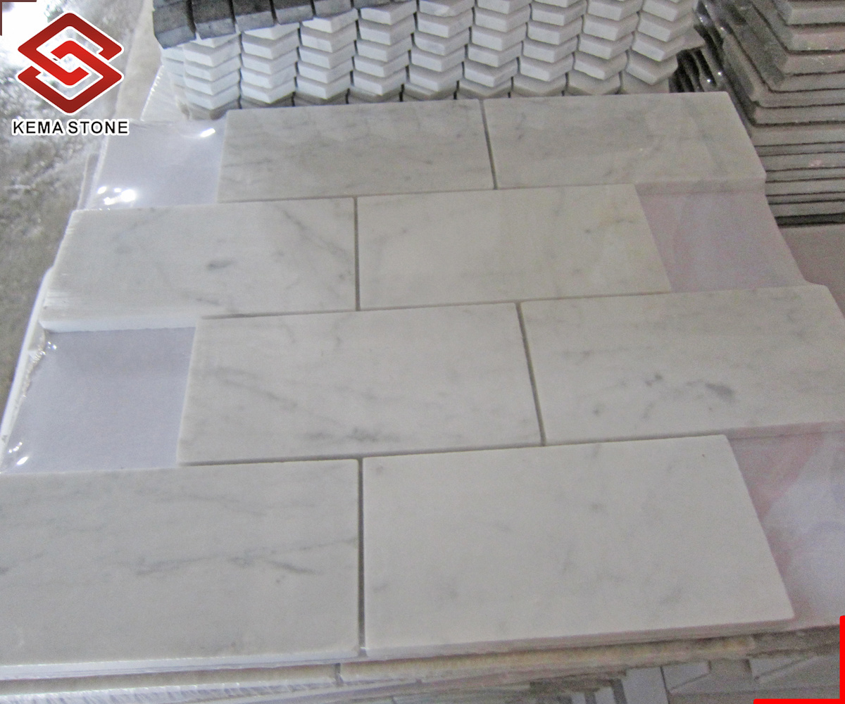 Italian Carrara Marble Mosaic Wall Tile