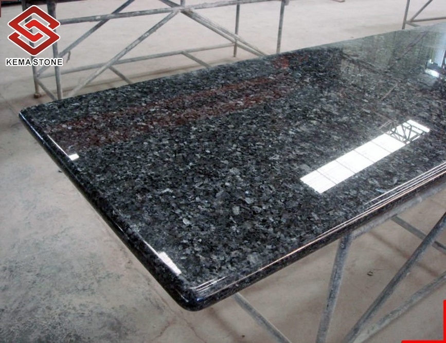 Popular Fancy Best Blue Stone Blue Pearl Granite Countertop and Vanity Tops for Kitchen and Bathroom