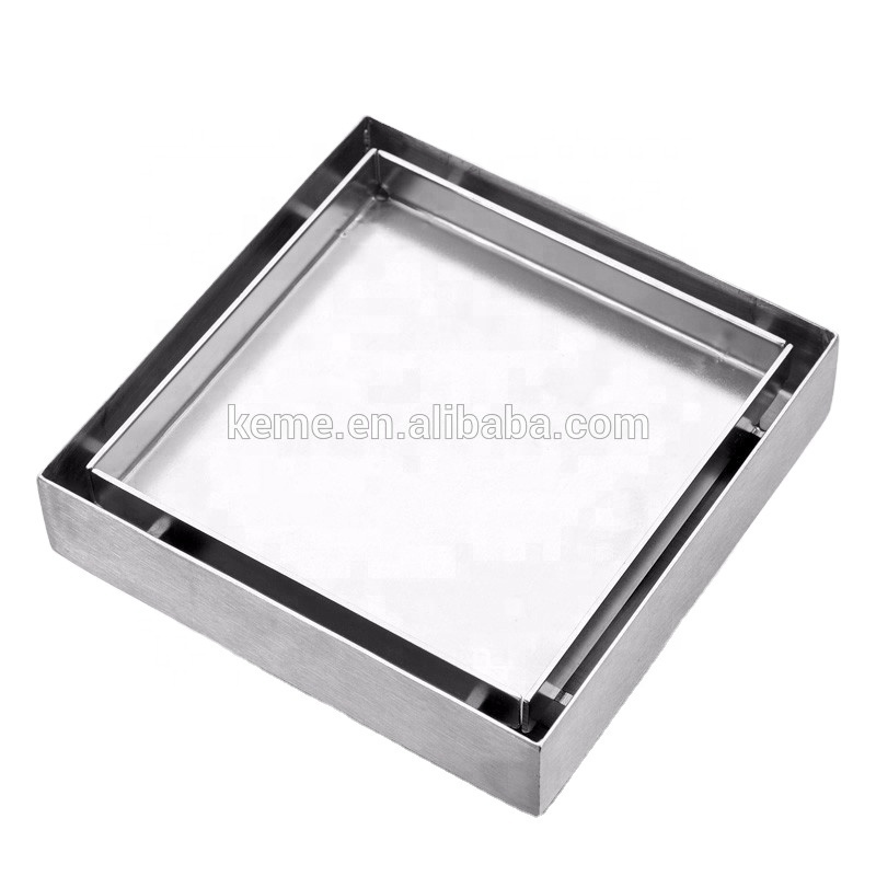 Small MOQ Stainless Steel Square Bathroom Drain Trap Floor Trap