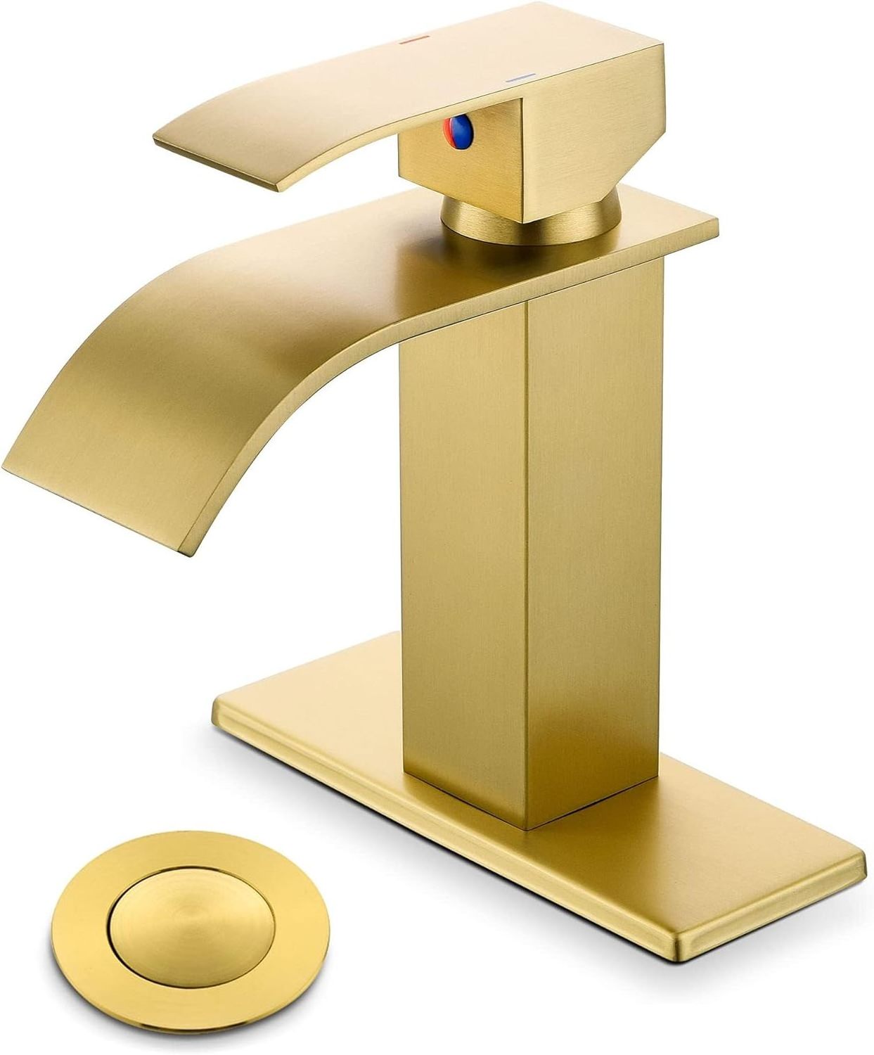 Gold Bathroom Faucets Modern Single Hole Bathroom Faucet Waterfall Spout hole modern bathroom water basin faucet