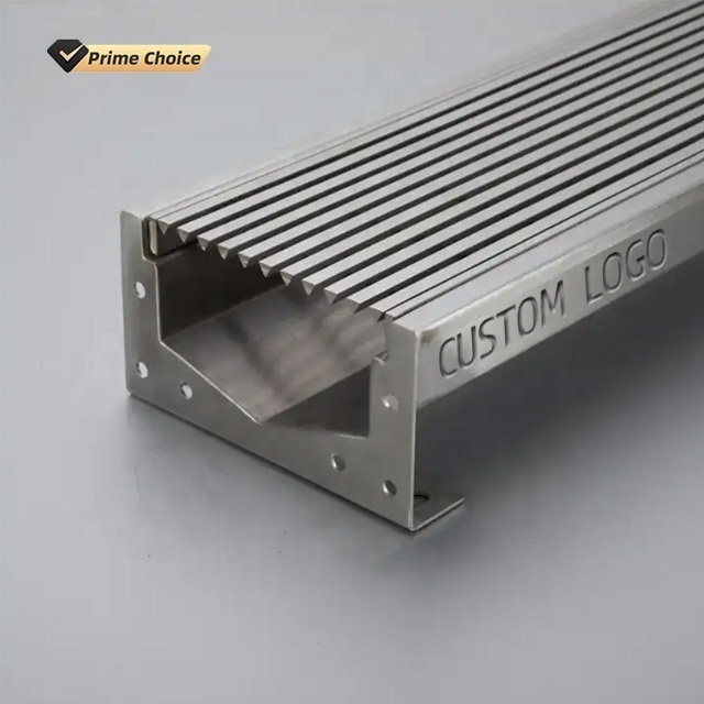 Stainless Steel 316 Outdoor Trench Grating Cover Linear Stainless Steel Trench Drain