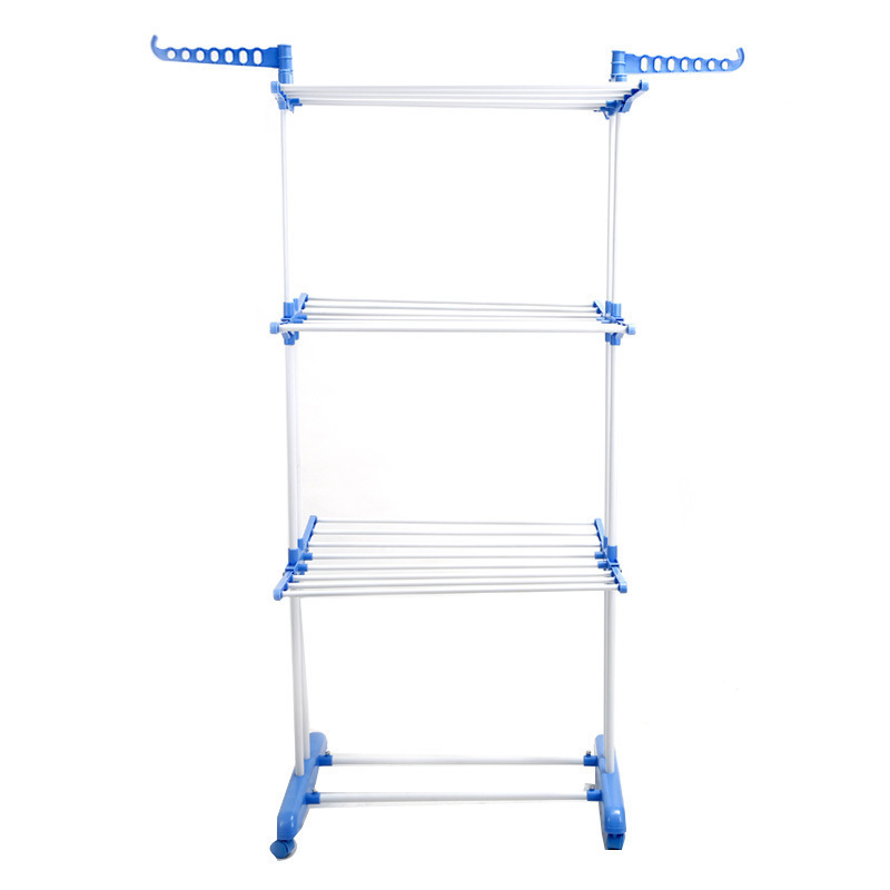 2022 Kemeige Laundry Airer with Wheels and Extra Hanging Hooks Multipurpose Vertical 3 Tier Clothes Drying Rack