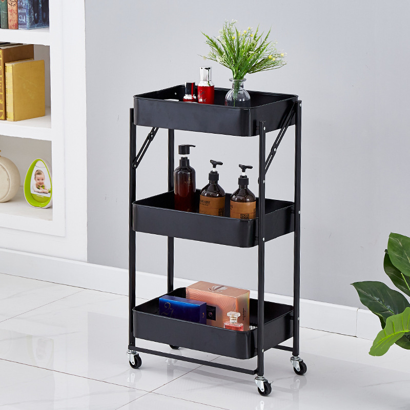 3 4 5 Layer Rotating Utility Trolley Cart Kitchen Storage Rack Organizer With Wheels