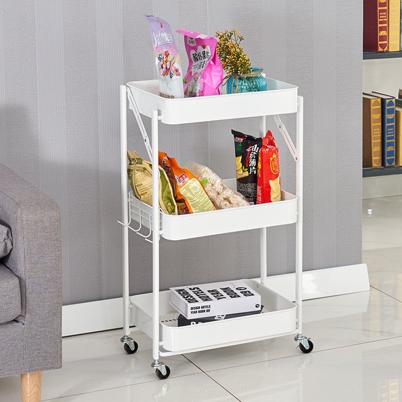 3 4 5 Layer Rotating Utility Trolley Cart Kitchen Storage Rack Organizer With Wheels