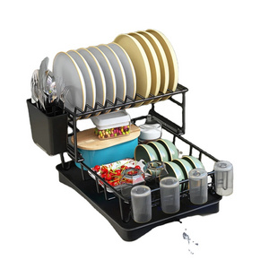 Storage Holders Racks Shelving Units Home And Kitchen Storage Dish Rack 2 Tier Dish Drying Rack Cutlery Drainer