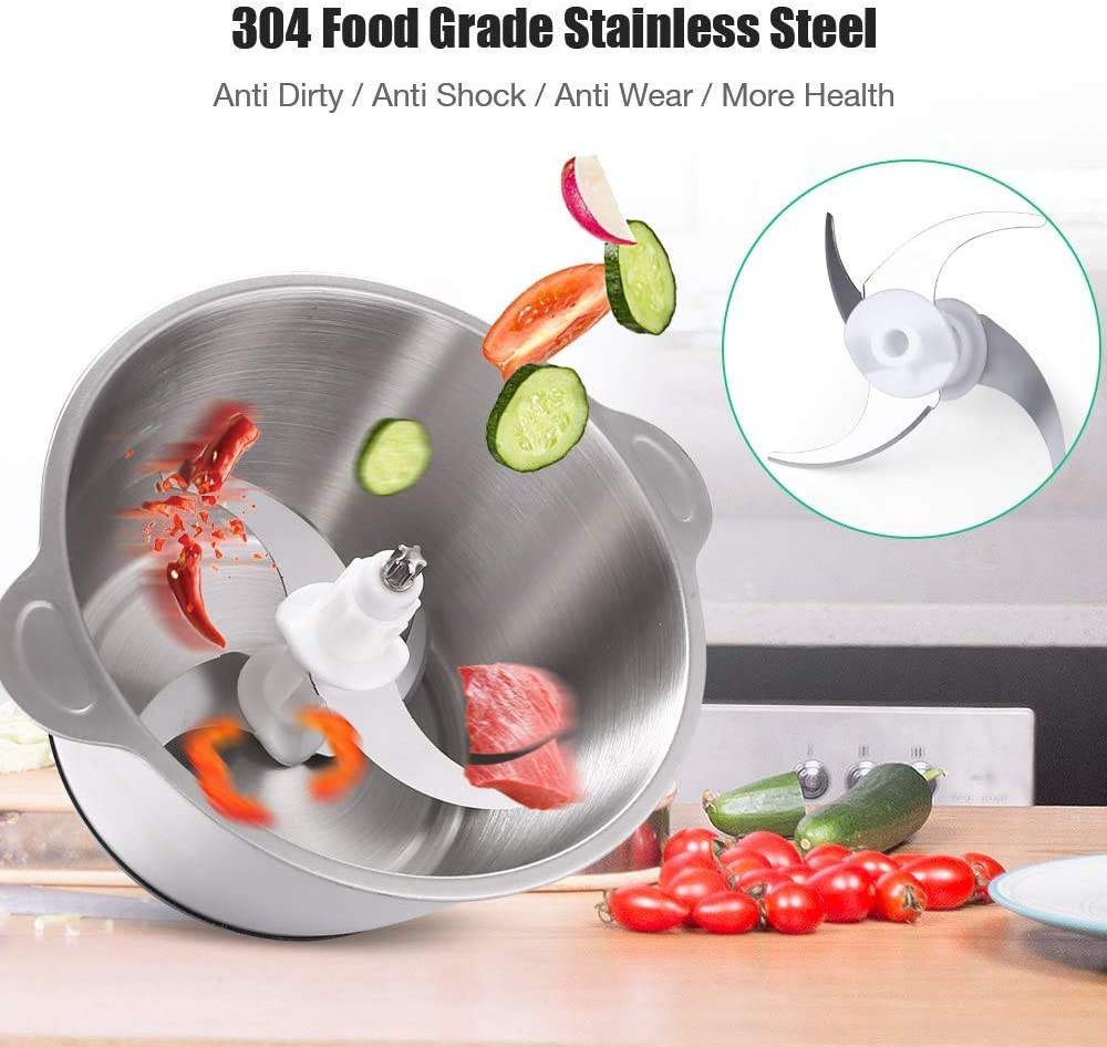 2L Stainless Steel Small Vegetable Mixer Multi-function Mini Electric Meat Chopper 3l/4l/6l/10l meat grinder