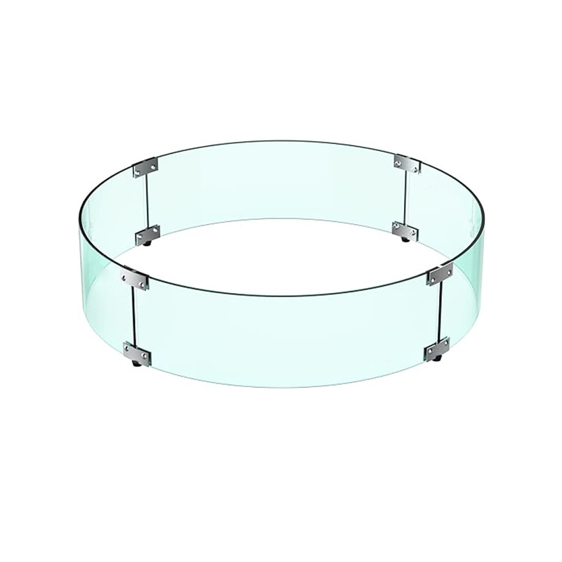 Discount Price rectangle wind guard round fire pit glass wind guard