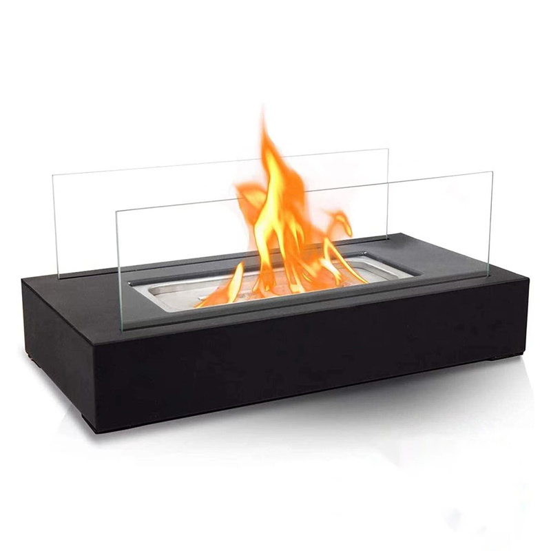 Table top portable smokeless outdoor glass ethanol mini tabletop fire pit indoor