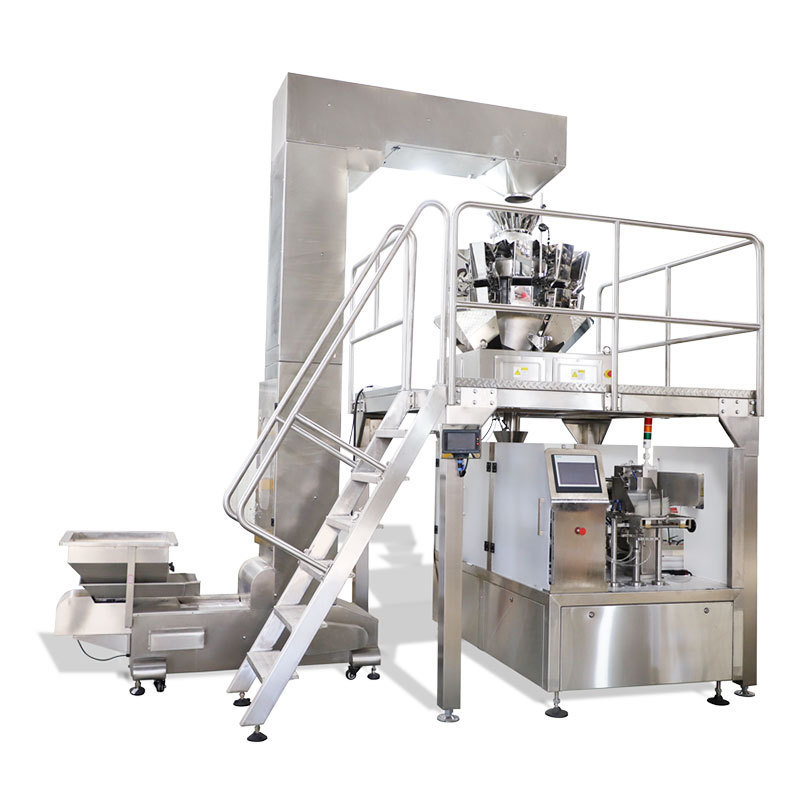 Fully Automatic Doypack sugar/ powder / cookies / chips / pet / frozen Multi-Function food premade bag packaging machine