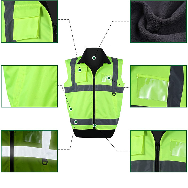 Wool Winter Sleeveless Engineer Worker Safety Workwear Outdoor Waterproof Jacket Construction Vest