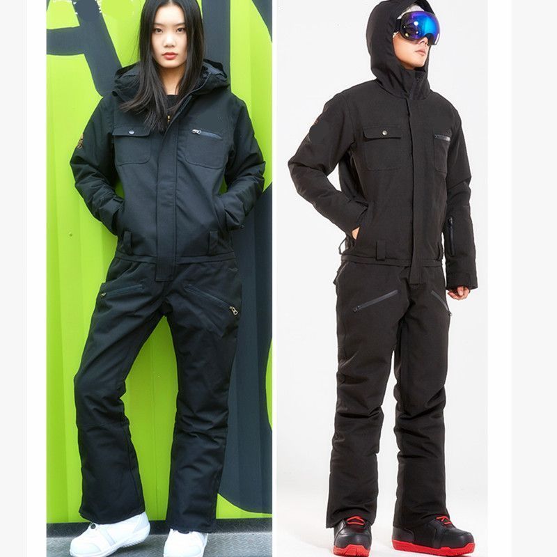 2021 New One-Piece Ski Suit Couple Veneer Double Board Waterproof Windproof Ski Suit Men and Women