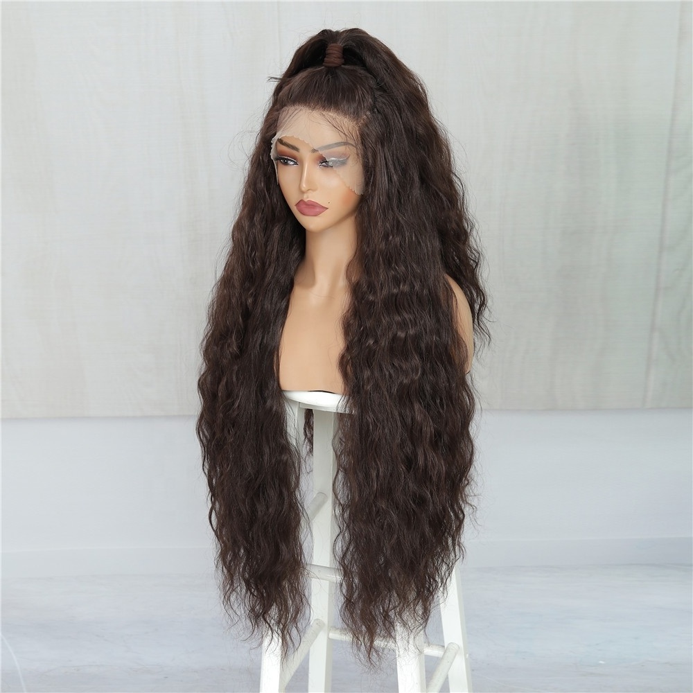 Wholesale Natural Wave Synthetic 13*6 Lace Front Wigs Long High Quality  High Temperature Fibre Wigs for Black Women