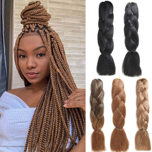 Synthetic Braid Hair Extensions Ombre Blonde Crochet Twist 24Inch Yaki Straight DIY Braids Pre-stretched Easy Braiding Hair