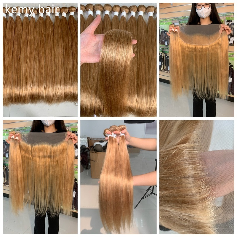 Ombre Color Human Hair Bundles Wholesale  Brazilian Virgin Cuticle Aligned Hair Bundles Colored Human Hair in stock