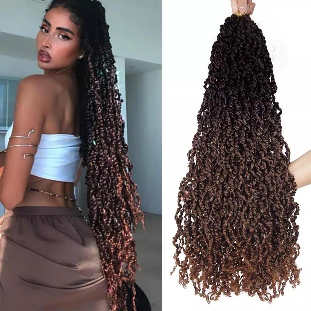 Majesty Twist Curly Senegalese passion twist Crochet hair Dreadlocks Extensions Braids Pre-Looped Synthetic Braiding Hair