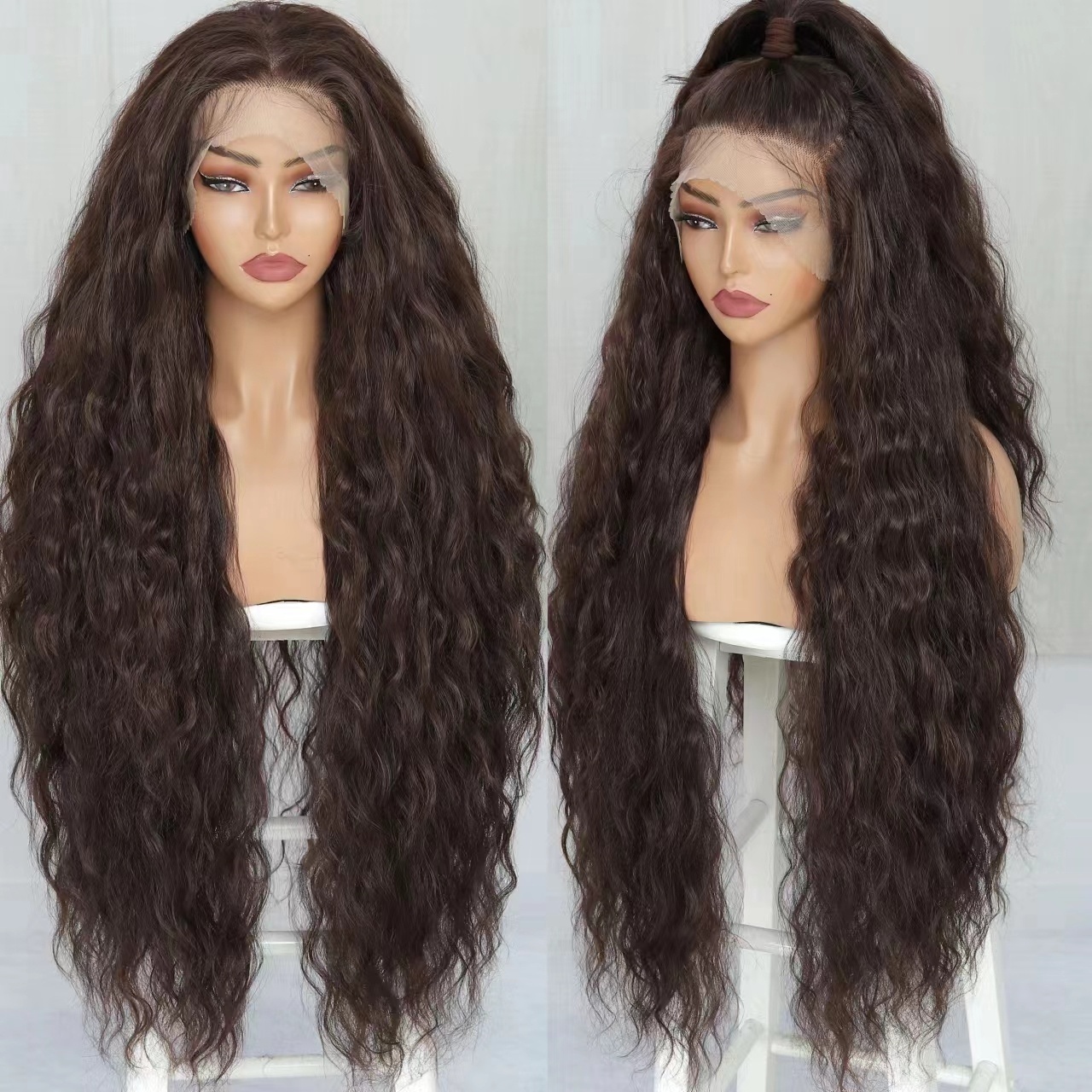 Wholesale Natural Wave Synthetic 13*6 Lace Front Wigs Long High Quality  High Temperature Fibre Wigs for Black Women