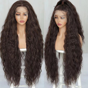 Wholesale Natural Wave Synthetic 13*6 Lace Front Wigs Long High Quality  High Temperature Fibre Wigs for Black Women