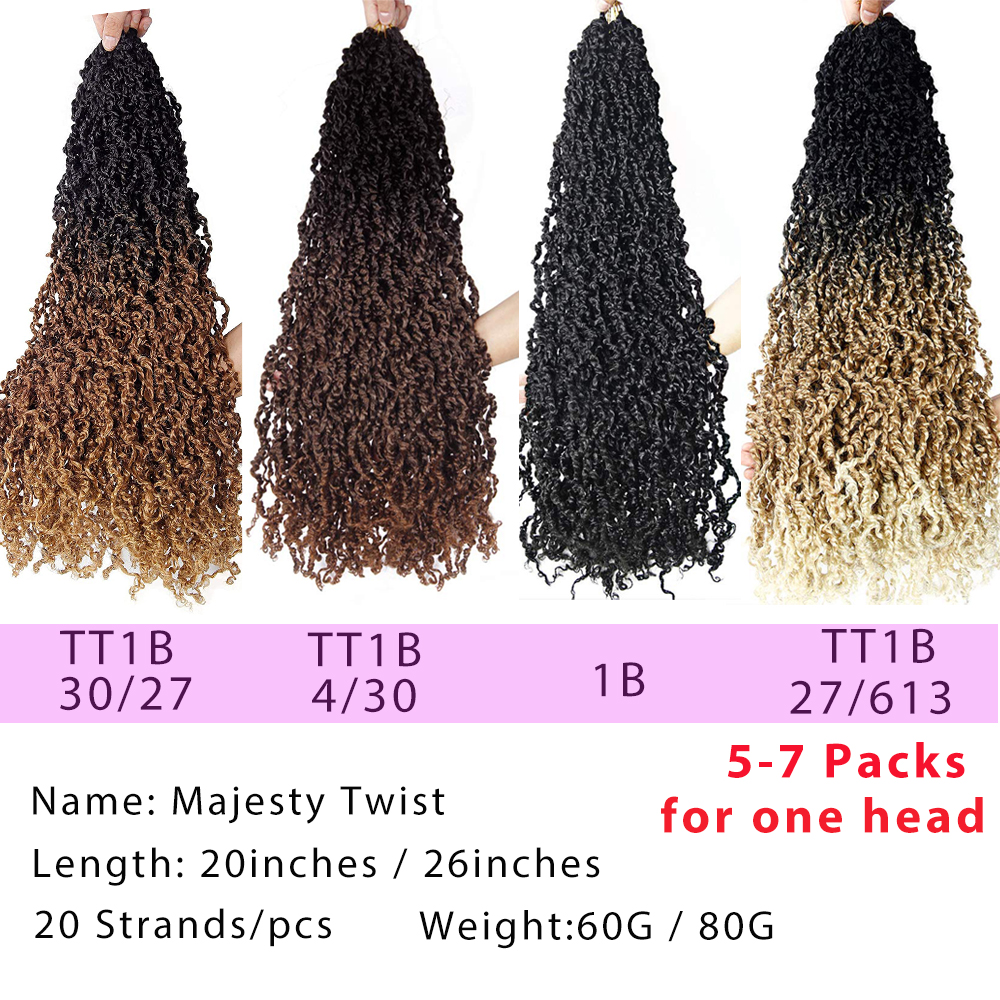 Majesty Twist Curly Senegalese passion twist Crochet hair Dreadlocks Extensions Braids Pre-Looped Synthetic Braiding Hair