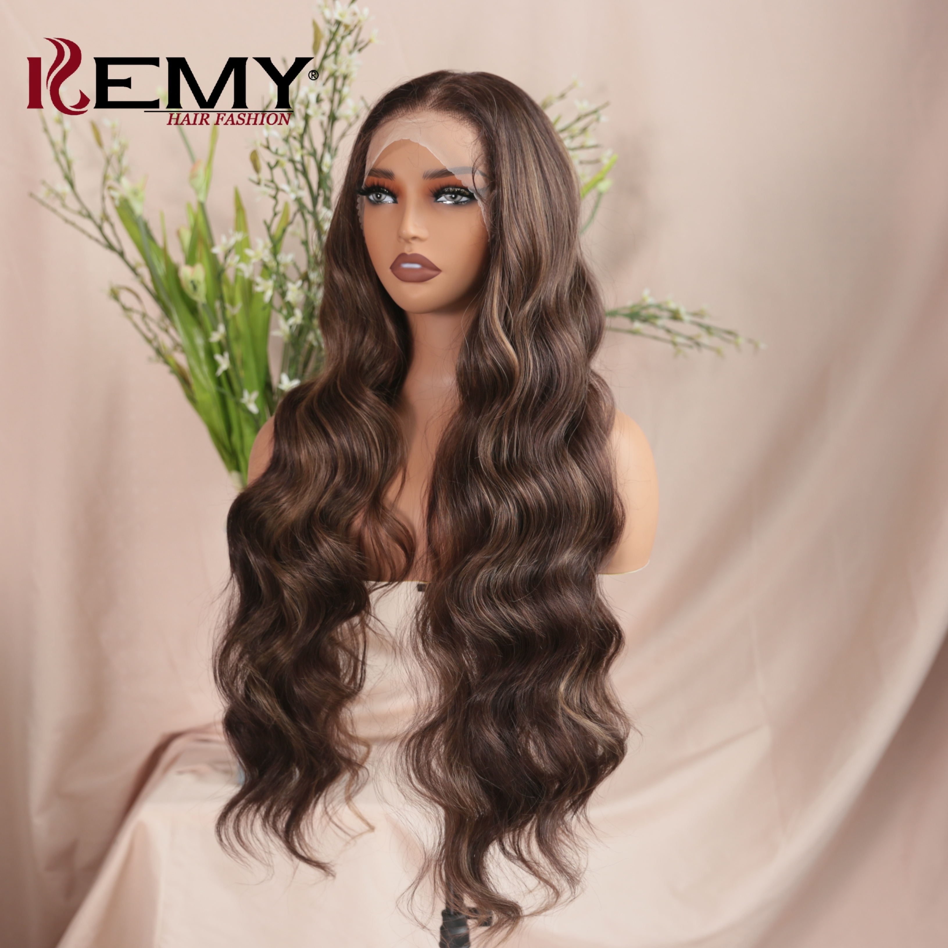 KEMY HAIR New Arrival 6*13 Synthetic HD Lace Wig Premium Fibre Wholesale Highlight Body Loos Wave Synthetic Wigs for Black Women