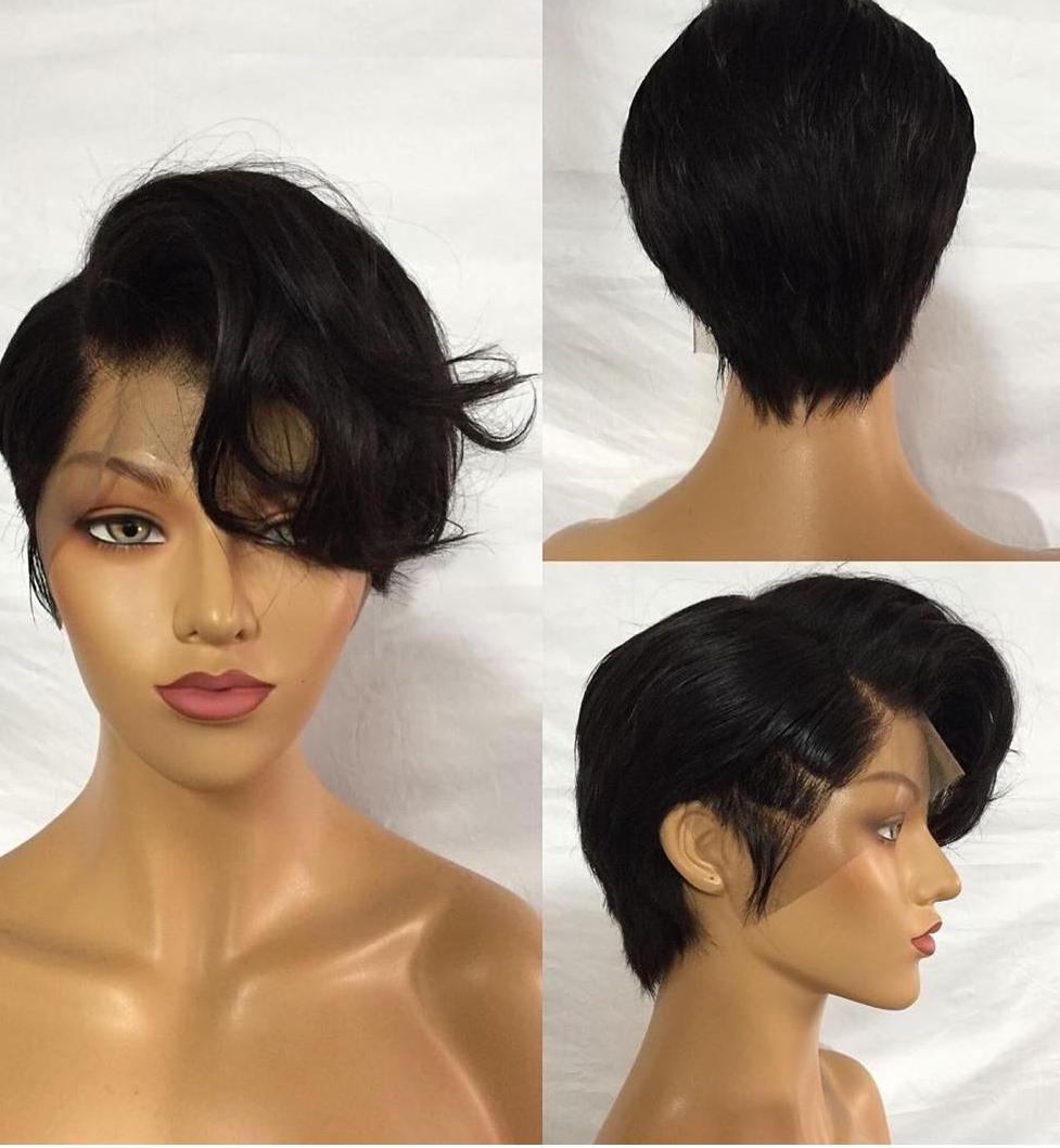 Kemy Hair Pixie Cut Human Hair Wig 13x4 HD Lace Frontal Raw Brazilian Human Hair Wigs Pre-Plucked Natural Color BOB Wigs