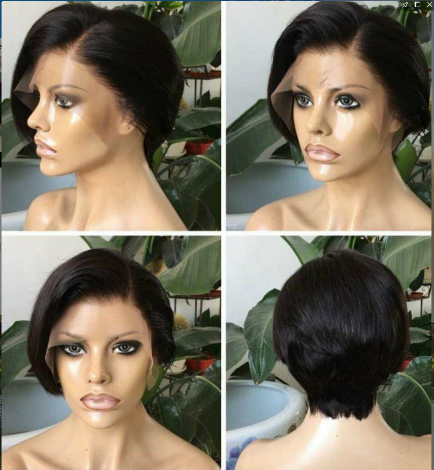 Kemy Hair Pixie Cut Human Hair Wig 13x4 HD Lace Frontal Raw Brazilian Human Hair Wigs Pre-Plucked Natural Color BOB Wigs