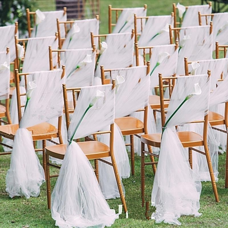 Wedding chair back veil props decoration Cover Chair Wedding Wedding Chairs Cover Mori Party Decoration