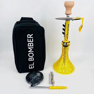 Hot selling modern hookah set  EL shisha hookah  Nurburgring Hookah set with glass base