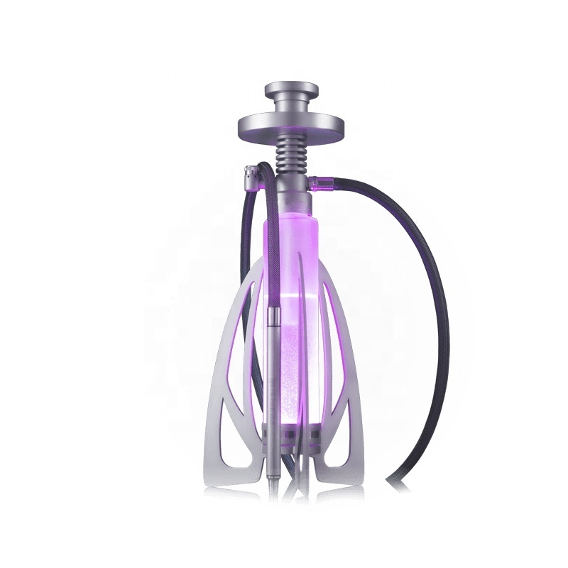 High Quality Stainless Steel Hookah hi tech Shisha Hookah With LED light shisha