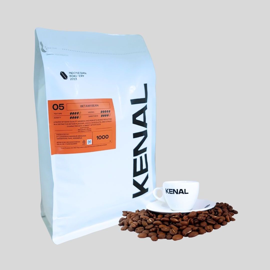 Private Labelling Indonesian Roasted Arabica and Robusta COFFEE KENAL Rasabetawi Blend 1 kg whole coffee beans at Low Price