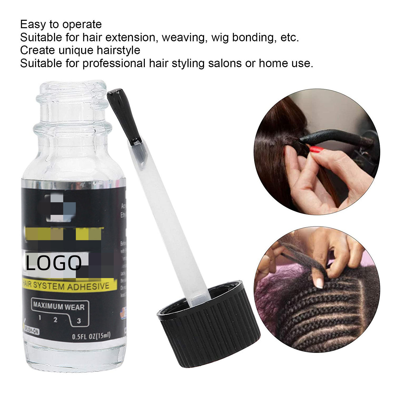 Lace Glue Vendor Custom Logo Clear Lace Glue Wig Adhesive Weave Hair Replacement For Hair System