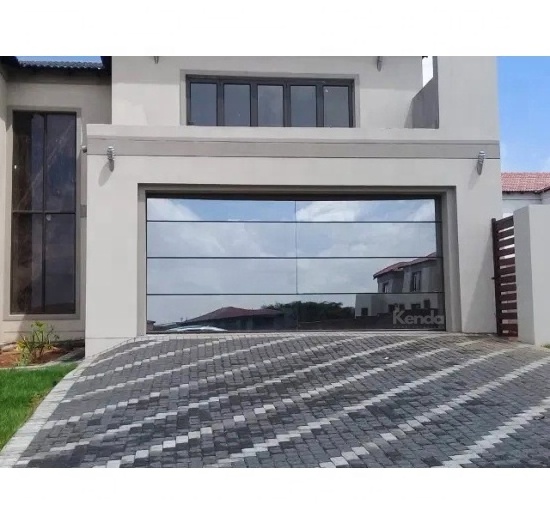 Master Modern Aluminum Alloy Well Tempered Glass Panel Full View Garage Door Plexiglass Overhead Tinted Glass Garage Doors