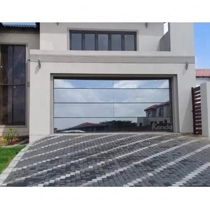 Master Modern Aluminum Alloy Well Tempered Glass Panel Full View Garage Door Plexiglass Overhead Tinted Glass Garage Doors