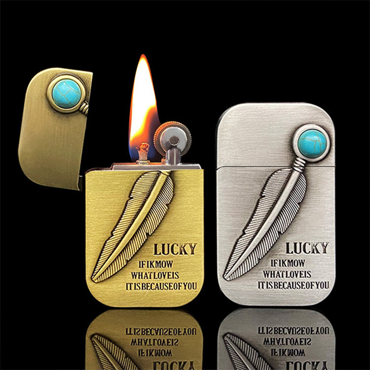 Wholesale Windproof Smoke Alloy Metal Flame Lighter Custom Logo Cigarette Cigar Oil Kerosene Lighter