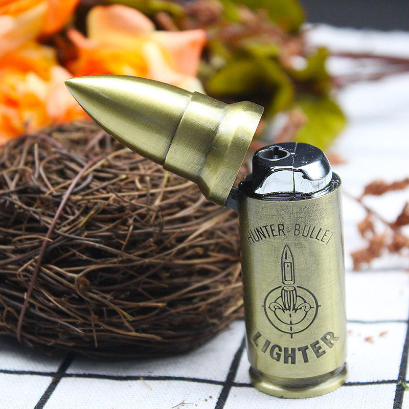 Hunter Bullet Lighter Flint Free Fire Torch Lighter Metal Cigar Cigarette Lighter For Man Gift