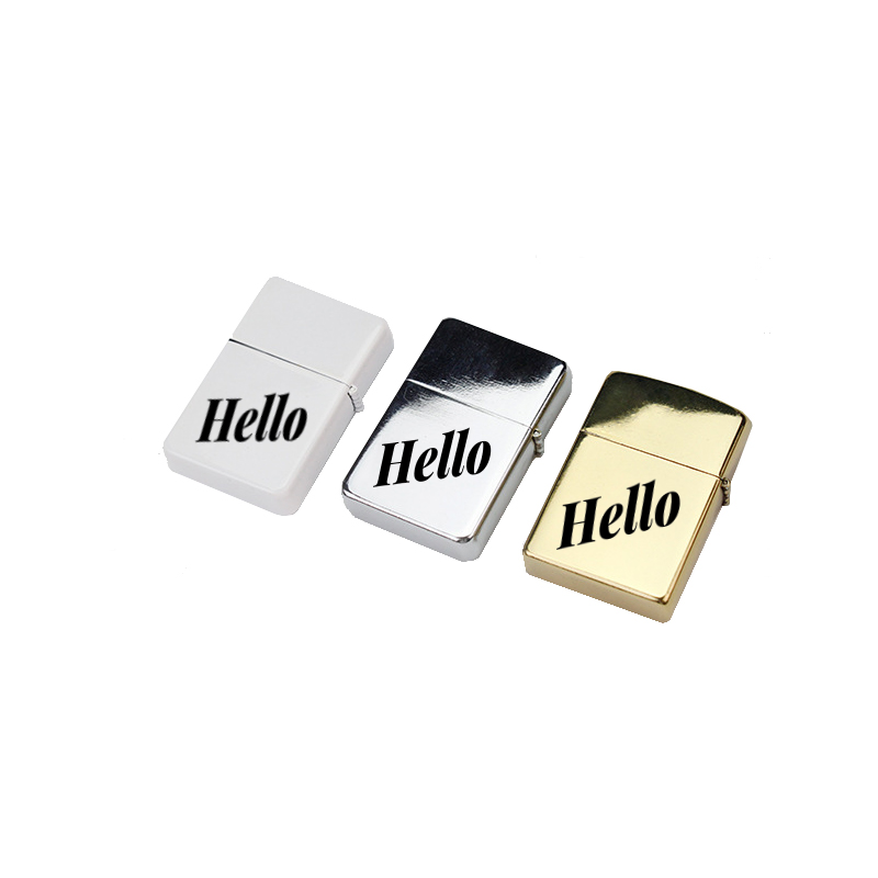 Custom Logo Sublimation Blank Metal Lighter Printing Coated Lighters Heat Press Printing White Lighter