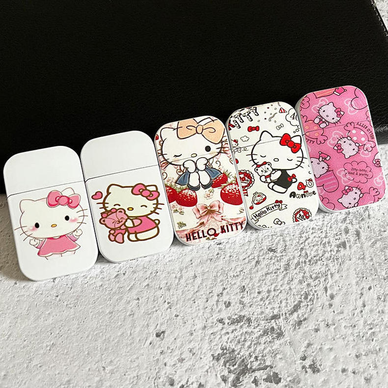 Wholesale Pink Flame Lady encendedor Lighter Windproof Cartoon Cute Cigarette Lighter For Girls