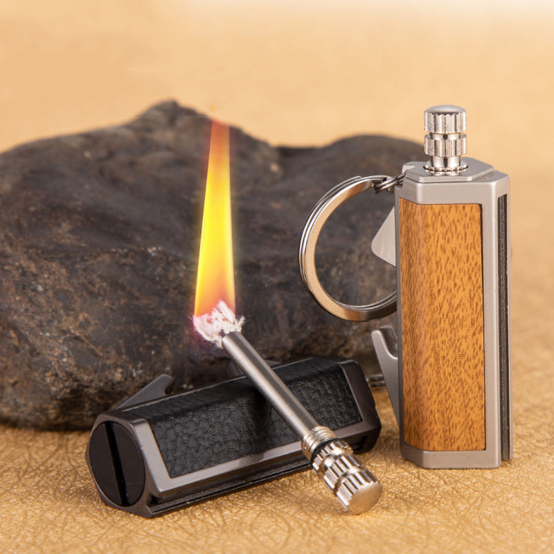 New Portable Key Chain Lighters Match Waterproof Design Lighter Oil Permanent Matches Lighter